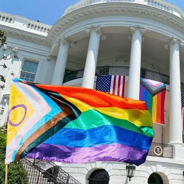 la maison blanche et le drapeau arc-en-ciel