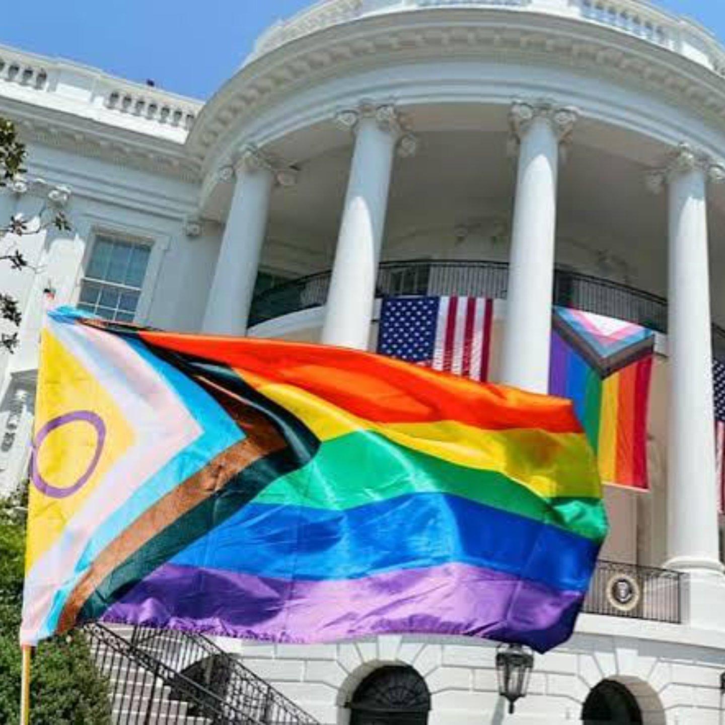la maison blanche et le drapeau arc-en-ciel