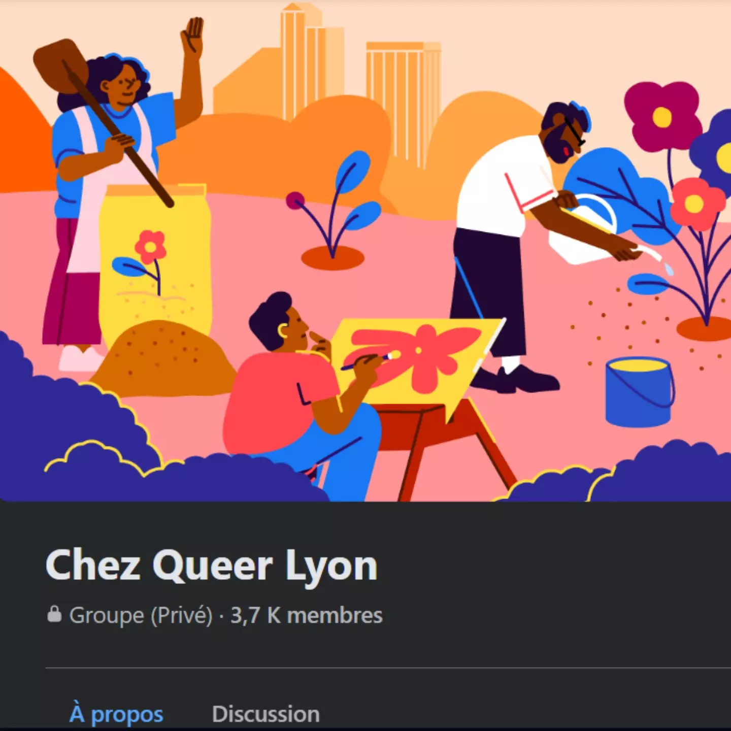 aperçu du groupe facebook chez queer lyon