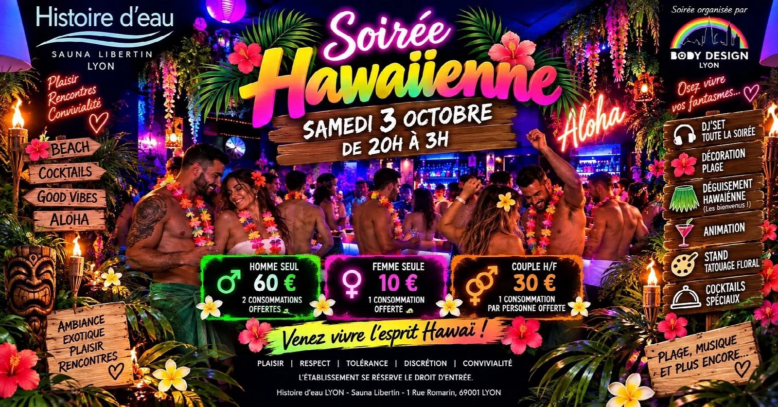 Affiche de 🌺🌴 SOIRÉE HAWAÏENNE – HISTOIRE D’EAU LYON 🌴🌺