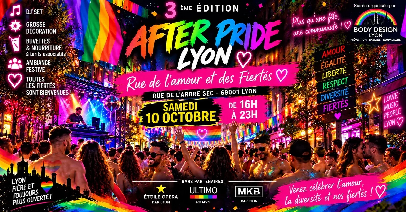 Affiche de 🌈 RUE DE L’AMOUR & DES FIERTÉS — 3ᵉ ÉDITION ❤️