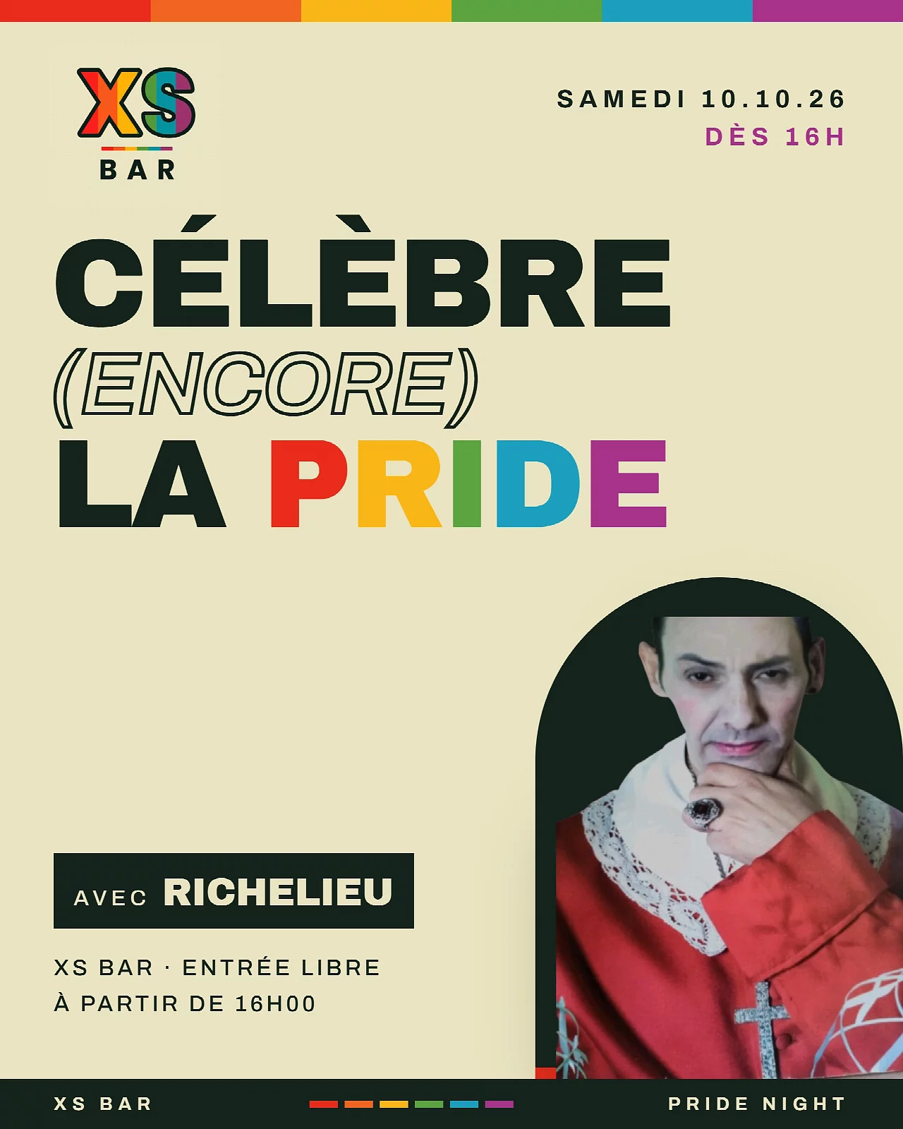 Affiche de XS BAR célèbre la pride 2026