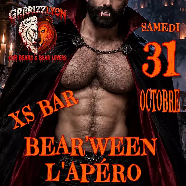 Affiche de 🦇 BEAR'WEEN, L'APÉRO BEAR 🐻 au 19 Rue Claudia
