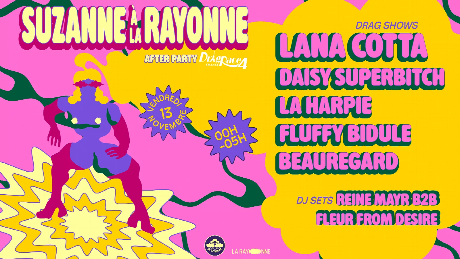 Affiche de SUZANNE A LA RAYONNE : After Party DragRace France